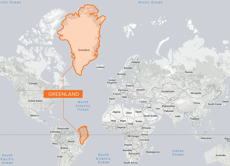 Greenland map distortion